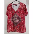 Camiseta Boho de Mujer Gráfico Floral Paisley Bohemia Vintage Estilosa Manga Corta Cuello en V Tops Regulares Diario Salida Fin de Semana Estampado Negro Rojo Azul Naranja Gris Verano Primavera
