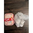 Llavero de conejito de Pascua suave con lata, llavero de peluche con pompón de conejito suave hecho a mano, regalo de Navidad para mochila, llavero de regalo con dije para bolso