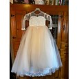 Niños Chica Vestido de niña de las flores Vestido de Fiesta Color sólido Manga Larga Rendimiento Boda Fiesta Malla Princesa Dulce Malla Hasta el Gemelo Vestido tubo Vestido de Tul Verano Primavera