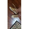 Zapatillas deportivas con purpurina dorada para hombre, zapatos casuales de moda para fiestas urbanas y eventos festivos.