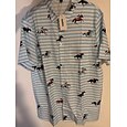 Derby de Kentucky Hombre A Rayas Las carreras de caballos Camisa Camisa casual Abotonar la camisa Manga Corta Moda informal Vacaciones Festivos Ropa de calle Verano Primavera Cuello Vuelto Impresión