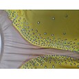 Vestido de patinaje artístico Mujer Chica Patinaje Sobre Hielo Vestidos Blanco / Blanco Amarillo y amarillo Morado Costura asimétrica Malla Licra Alta elasticidad Competición Ropa de Patinaje Cristal