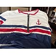 Mujer Camiseta Cremallera de un cuarto Graphic Geométrico A Rayas Tropical Hawaiano Elegante Manga Corta Cuello Barco Tops regulares boda en la playa Diario Deportes Azul Marino Verano Primavera