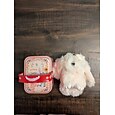 Llavero de conejito de Pascua suave con lata, llavero de peluche con pompón de conejito suave hecho a mano, regalo de Navidad para mochila, llavero de regalo con dije para bolso