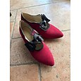 Zapatos de tacón bajo de terciopelo negro para mujer con lazo negro: zapatos de vestir estilo victoriano vintage para damas, perfectos para bodas y fiestas Gatsby. &trajes formales de noche