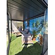 Cortina impermeable para exteriores de privacidad, cortinas correderas para patio, cortinas de pérgola con ojales, paisaje forestal 3D para cenador, balcón, porche, fiesta, 1 panel