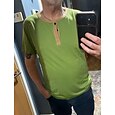 Hombre Henley Shirt Camiseta superior Manga Corta Plano manga raglán Moda Design Básico Abotonar 2 Piezas 2 paquetes Henley Casual Vacaciones Calle Verano Todas las Temporadas Brown + verde Azul