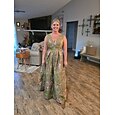 Corte A Hasta el Suelo Vestidos de noche Elegante Vintage Sin Mangas Escote en Pico Boda Formal Nailon con Abertura Bolsillo