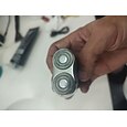 Afeitadora de bolsillo USB mini afeitadoras para hombres mini afeitadora eléctrica de doble cabezal regalo ideal para hombres, novios, padres, viajeros y hombres de negocios
