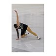 Vestido de patinaje artístico para mujer y niña, vestido de patinaje sobre hielo negro, espalda abierta, dobladillo asimétrico, malla de alta elasticidad, ropa de entrenamiento para competición,