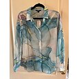 Chemise Femme Lin Comme Respirante Léger Boutonnée Tunique Col Manches Longues Élégante Mode Quotidienne Abstraite s Imprimé Hauts Classiques Décontractée Rose Bleu Violet Automne  Hiver