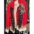 Navidad Hombre Disfraz de Navidad Diseño de cuello falso y traje Camisa de esmoquin estampada con corbata de traje Camisa Abotonar la camisa Manga Larga Gracioso Exterior Festivos Primavera Otoño