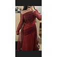 Corte A Corte Trompeta Sirena Cola de Corte Vestidos de noche Vestido de baile con sobrefalda Vestimenta formal Elegante Estilo de Celebridad Manga Larga Un Hombro Fiesta de jardin Boda Lentejuelas