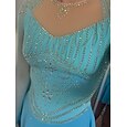 Vestido de patinaje artístico Mujer Chica Patinaje Sobre Hielo Vestidos Accesorios Negro Amarillo Rojo oscuro Espalda Abierta Licra Hilo Elástico Alta elasticidad Entrenamiento Ropa de Patinaje Color
