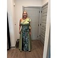 Corte A Funda Columna Hasta el Suelo Bordado con cuentas Vestido Invitada Boda Vestido formal Vestido de Madrina Sin Mangas Un Hombro Elegante Vintage Lujoso Formal Satén con Lazo(s) Apliques
