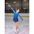 Vestido de patinaje artístico Mujer Chica Patinaje Sobre Hielo Vestidos Azul Espalda Abierta Costura asimétrica Malla Alta elasticidad Entrenamiento Competición Ropa de Patinaje Clásico Cristal