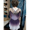 Vestido de patinaje artístico Mujer Chica Patinaje Sobre Hielo Vestidos Accesorios Gris Cruz de espalda Malla Licra Alta elasticidad Entrenamiento Competición Ropa de Patinaje Hecho a mano Cristal