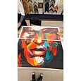 Pintura al óleo hecha a mano pintada a mano arte de la pared mintura cara abstracta moderna decoración del hogar lienzo enrollado sin marco sin estirar