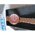 Regalo del Día de la Madre para mujeres Reloj de oro rosa Reloj de malla de acero inoxidable Movimiento de cuarzo japonés Reloj luminoso simple para damas