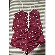 Mujer Conjunto pijama Casual Confort Corazón Cintura elástica Top de tirantes Bermudas Hogar Diario Sin Mangas Escote en Pico Negro Blanco Rosa Vino Rojo Verano Primavera Otoño Ajustado