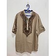 Hombre Diseño Geométrico Tribal Étnico Camisa Camisa con botones Manga Corta retro de la vendimia Festivos Casual Diario Verano Primavera Cuello Mao cuello henley Impresión 3D Camisa tipo lino