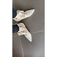Botines vintage de encaje para mujer con cordones de cinta de raso y tacones bajos: elegantes zapatos de novia para bodas y eventos de inspiración victoriana