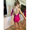 Vestido de patinaje artístico Mujer Chica Patinaje Sobre Hielo Vestidos Amarillo Claro Rosado morado Negro Retazos Malla Licra Alta elasticidad Entrenamiento Competición Ropa de Patinaje Hecho a mano