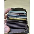 Tarjetero con bloqueo RFID para hombres y mujeres, cartera tipo acordeón con 20 ranuras, estuche organizador de tarjetas de piel granulada con cremallera, cartera de viaje de gran capacidad para tarjetas de identificación y bancarias.