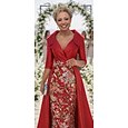Vestido de noche A-Line de ball gown bordado con cuentas vestido formal vestido elegante de madre de la novia largo hasta el suelo con media manga cuello de camisa de satén con abertura y aplicaciones