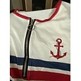 Mujer Camiseta Cremallera de un cuarto Graphic Geométrico A Rayas Tropical Hawaiano Elegante Manga Corta Cuello Barco Tops regulares boda en la playa Diario Deportes Azul Marino Verano Primavera
