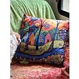 Funda de cojín de doble cara con paisaje colorido, 1 pieza, funda de almohada cuadrada decorativa, funda de almohada para dormitorio, sala de estar, cojín interior para sofá, cama, silla