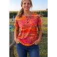 Mujer Camiseta Bloque de Color Estampado Graphic Geométrico Vintage Elegante Clásico Manga Corta Cuello Barco Tops regulares Diario Negro y blanco Negro Blanco Amarillo Rojo Verano Primavera
