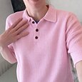 Mujer Camisa de gofres Tops de verano Botones Color sólido Vintage Elegante Sin Mangas Cuello de polo Tops largos Diario Exterior Festivos Amarillo Verde Claro Rosa Verano Primavera Otoño