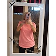 Camiseta de mujer 100% algodón camisa tops vintage lavada camiseta liso vintage moda estilosa de manga corta cuello redondo tops regulares diario salir fin de semana azul negro púrpura fucsia naranja