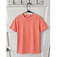 Camiseta de mujer 100% algodón, estilo vintage, con efecto desgastado, manga corta, cuello redondo, manga larga, estilo casual, ideal para el día a día en la playa. Colores: rosa, rojo, azul, verde hierba, negro, naranja, verano y primavera.