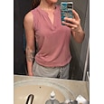 Mujer Camisa de encaje Blusa Tops de gasa Retazos Plano Elegante Vacaciones Sin Mangas Escote en Pico Tops largos Casual Patrón blanco Rosa Verde Trébol Beige Verano