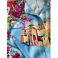 haut à manches dolman en satin soyeux à imprimé floral de Majorque
