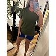 Camiseta básica clásica moderna de 100% algodón para mujer de manga corta cuello redondo regulares casuales para salir negra  roja blanca + rosa blanca  negra verde  azul blanca + naranja verano