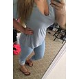 Leggings para mujer Capri Pantalones Alta Elasticidad Vacaciones Moda Hawaiana Largo hasta la Pantorrilla Cintura Media Estampado Gráfico Floral Transpirable Suave Vacaciones Casual Diaria Azul Claro