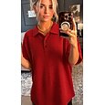 Mujer Camisa de gofres Color sólido Elegante Activo Vacaciones Media Manga Escote en Pico Tops largos Diario Exterior Ropa de calle Negro Blanco Rojo Azul cielo Naranja Verano Primavera Otoño