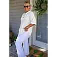 Mujer Camisa de gofres Color sólido Elegante Activo Vacaciones Media Manga Escote en Pico Tops largos Diario Exterior Ropa de calle Negro Blanco Rojo Azul cielo Naranja Verano Primavera Otoño