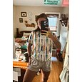 Mujer Camiseta Estampado Graphic Geométrico A Rayas Vintage Elegante Clásico Manga Corta Cuello Barco Tops regulares Diario Azul Piscina Negro Blanco Azul Real Morado Verano Primavera