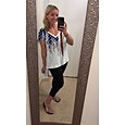 Inspiración del Día de la Independencia Camiseta Patriótica para Mujer Gráfica Bandera Vintage Estilo Clásico Manga Corta Cuello en V Ropa Regular Tops Diarios Impresión Blanca Verano Primavera