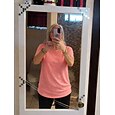 softfade™ dames t-shirt van 100% katoen, katoenen shirt, vintage gewassen tops, acid wash, vintage gewassen, effen, vintage mode, stijlvolle tops met korte mouwen, ronde hals, lange tops, casual, dagelijks, uitgaan, roze + oranje