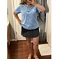 Mujer Henley Shirt Vintage Moda Elegante Sin Mangas Manga Corta Tops regulares Casual Playa Azul Piscina Morado Naranja Gris Verano Primavera