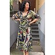 robe longue fluide en mousseline à motif papillons de la jungle