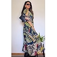 robe longue fluide en mousseline à motif papillons de la jungle