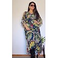 robe longue fluide en mousseline à motif papillons de la jungle