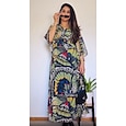 robe longue fluide en mousseline à motif papillons de la jungle