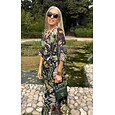 robe longue fluide en mousseline à motif papillons de la jungle